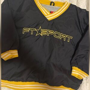 Kids Y2K ⭐️ FT Sport Black and Yellow Pullover Windbreaker